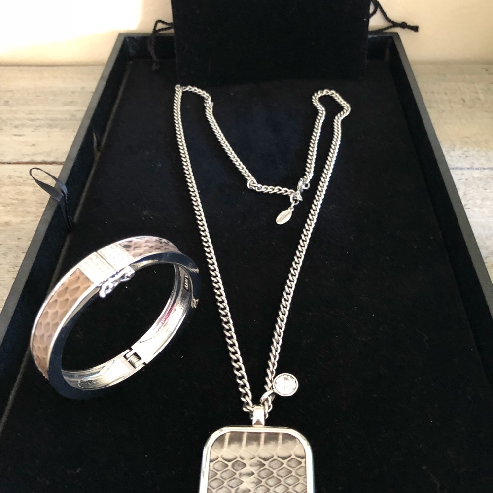 Ann Taylor Silver Chain Python Pendant - image 5